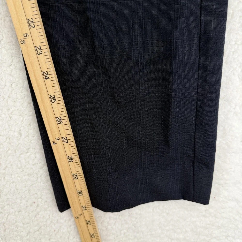 Banana Republic‎ Dress Pants Mens 32x32 Blue Wool Check Classic Fit Altered Hem